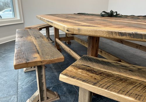 Custom Oak Table & Benches